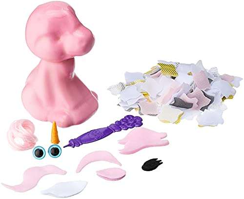 THE ORB FACTORY LIMITED 10027964 Plush Craft 3D Unicorn, 5" x 4" x 10", Pink/White/Yellow/Grey 3