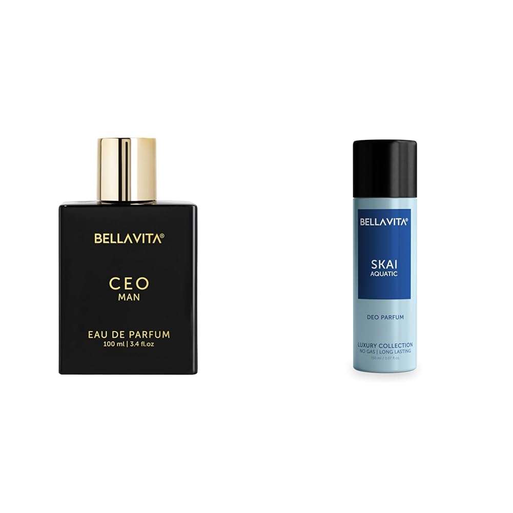 Bella Vita Luxury Ceo Man Eau De Parfum Skai Aquatic No Gas Deodorant Liquid Body Parfum For Men With Bergamot Pineapple Lavender, 100 ml, 150 Ml,Assorted 1
