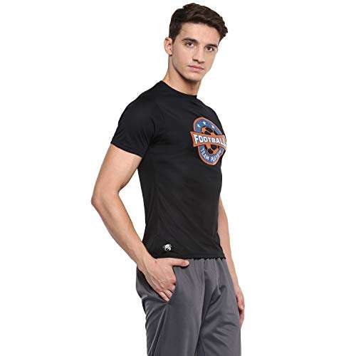 Nivia Nitro-5 Printed T-Shirt for Men (Black,XS) 2