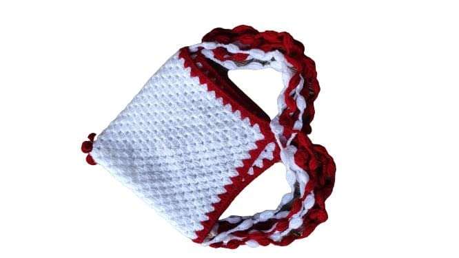 Thalposh/Pooja thali White and Red 3