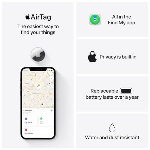 Apple AirTag. Keep Track of and find Your Keys, Wallet, Luggage, Backpack, and More. Simple one-tap Set up with iPhone or iPad 6