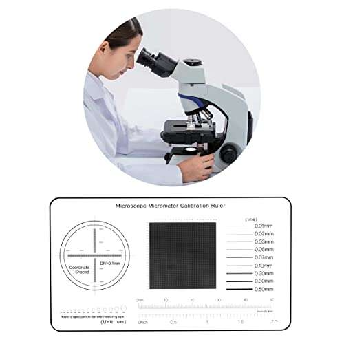TOSUKKI Multifunction Microscope Micrometer Calibration Ruler Slide，Microscope Reticle Micrometer/Microscope Calibration Grid/Microscope Camera Calibration Slide/Micrometer Ruler for Microscope 3