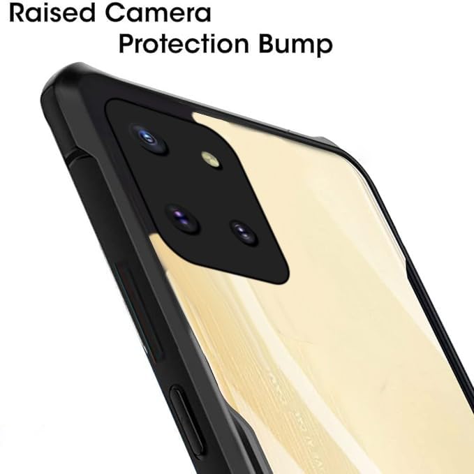 Amazon Basics Hybrid Camera Protection Transparent Hard Back Case Cover for Samsung Galaxy Note 10 Lite (Sides Black) 3