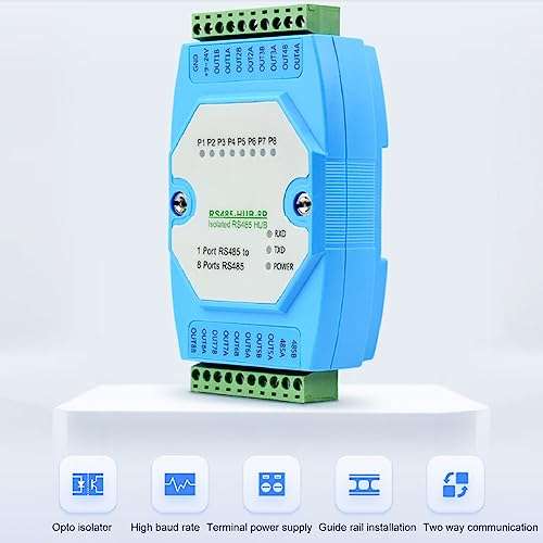 Vikye Industrial RS485 Hub 8 Ports for Self Adaptive Relay Extension 4
