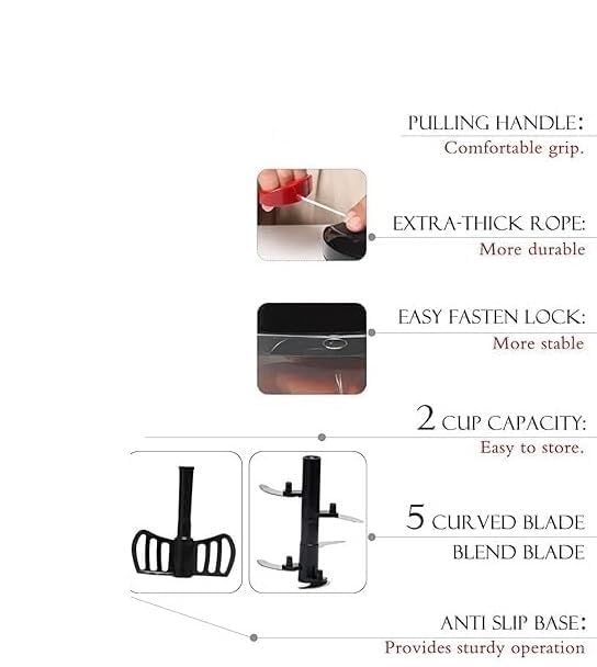 DAILY VRK Handy Chopper, Vegetable Fruit Nut Onion Chopper, Hand Meat Grinder Mixer Food Processor Slicer Shredder Salad Maker Vegetable Tools (900ml) - Plastic 6