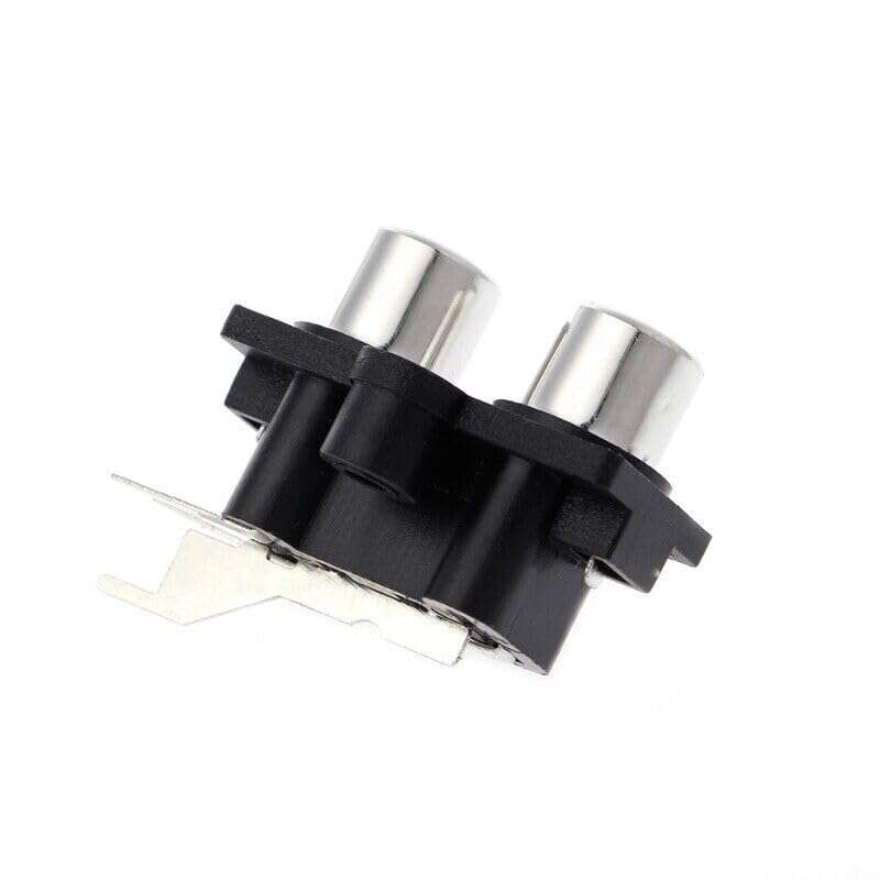 5PCS Panel PCB Mount 2 Way RCA Female Jack Audio Connector Socket Stereo 4