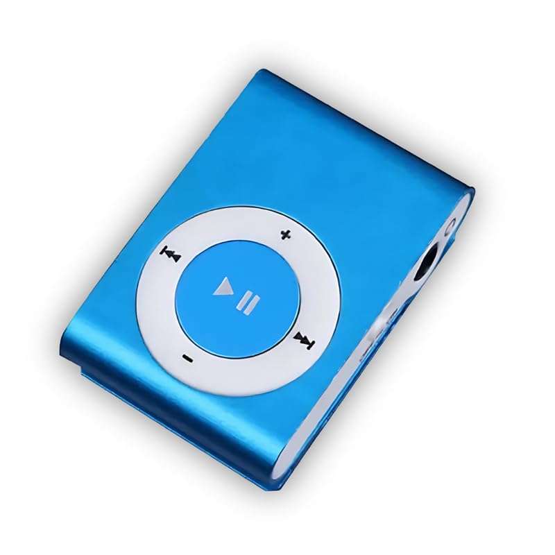 Elevea ( LIMITED STOCK with 15 YEARS WARRANTY ) Mini Pocket MP3 Music Player with Earphones, Lossless Sound Sports Back Clip MP3 Player, Expandable Storage, Long Battery Life-Blue 1