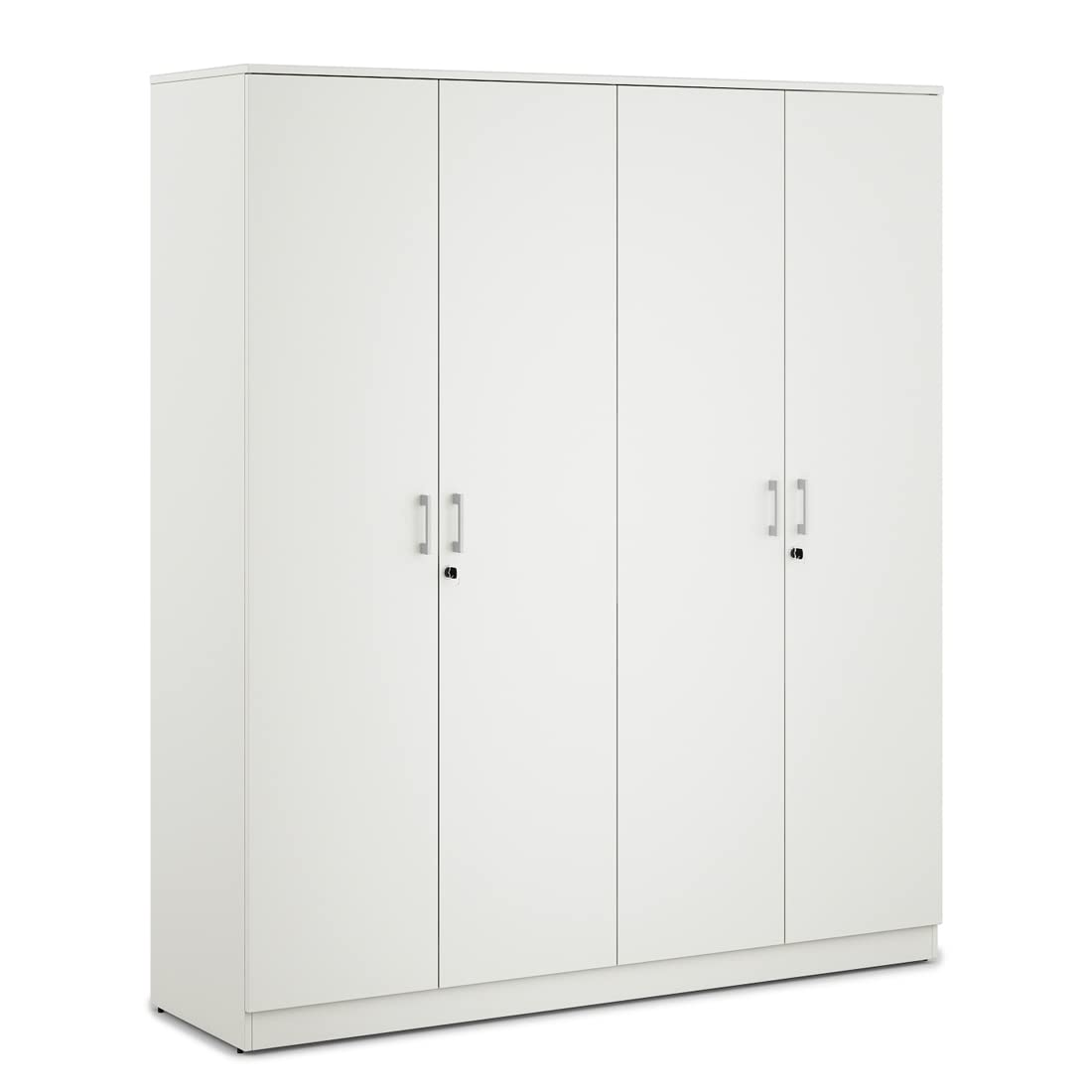 HomeTown Prime Engineered Wood Four Door Wardrobe in White Colour 5