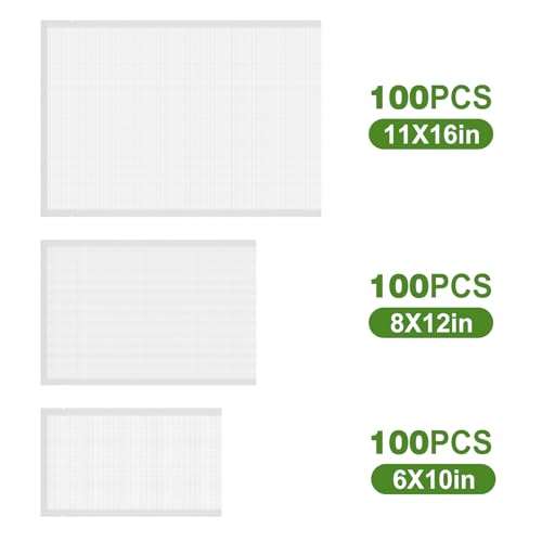 Moretoes 300pcs Vacuum Sealer Bags, 100 Gallon 11" x 16" and 100 Quart 8" x 12" and 100 Pint 6" x 10", BPA Free, Pre-cut Commercial Grade Vac Seal Meal Bags for Food Saver Storage, Meal Prep 2