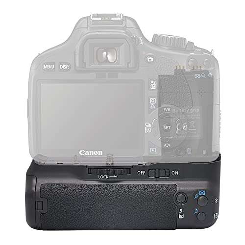 mcoplus BG-550D Vertical Battery Grip as BG-E8 Replacement for Canon EOS 550D 600D 650D 700D Rebel T2i T3i T4i T5i DSLR Camera, Hold LP-E8 or AA Battery 3