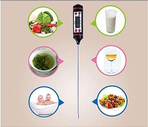 GLIVE (LABEL) Digital Kitchen Food Temperature Instant Read Stainless Steel Test Pen Thermometer- Black 5