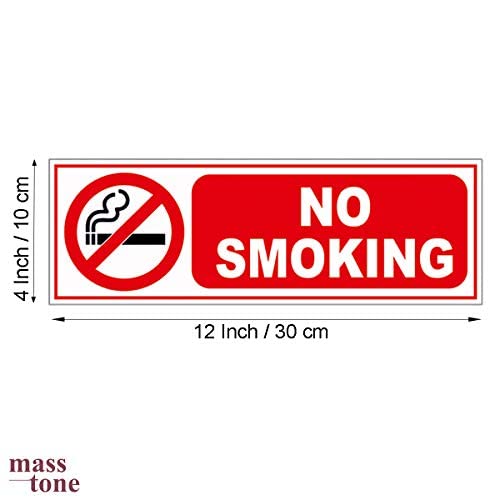 Masstone No Smoking Sign Board | Sign Board (4x12 Inch) | Emergency Sign | Signage Sign Board Red | Emergency Sign Board Waterproof | Perfect for Office | No Smoking Board 2