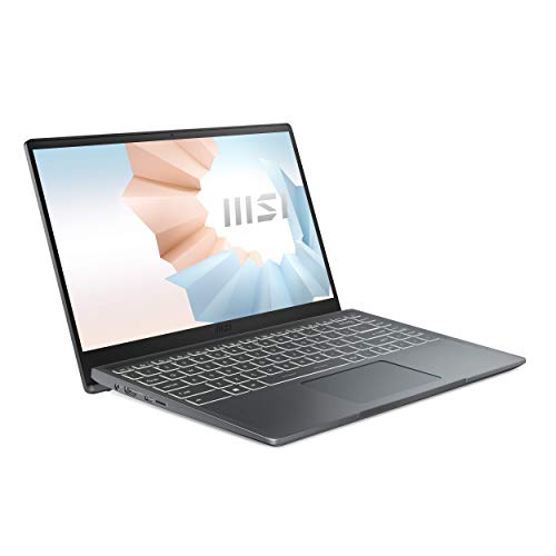 MSI Modern 14, Intel i7-1195G7, 14" FHD IPS-Level 60Hz Panel Laptop (8GB/512GB NVMe SSD/Windows 10 Home/Nvidia MX450 2GB Graphics/Carbon Grey/1.3Kg), B11SBU-688IN 4
