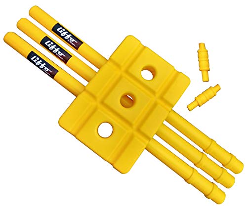 Liffo® Wicket Set Heavy Plastic Cricket Wicket Stumps Set - 3 Stumps + 2 Bails + 1 Stand Full Size (Multicolor) 4