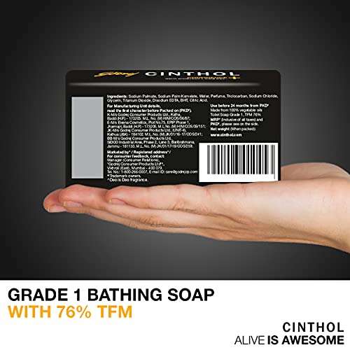Cinthol Health+ Bath Soap, 100g (Pack of 3) - 99.9% Germ Protection & Insta Deo Fragrance 6