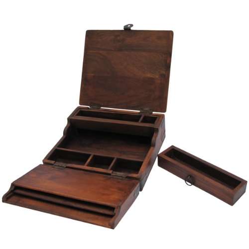 Treasure Gurus Antique Style Wood Folding Travel Writing Lap Desk 2