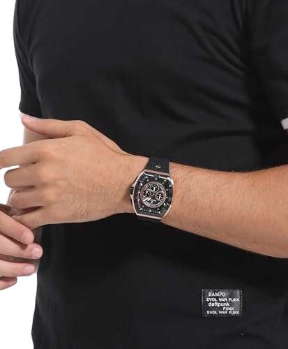 PC PARAS CROWN Mens Watches Luxury Tonneau Quartz Watch for Men Japanese Movement Waterproof Sport Watch, Gifts for Men 5