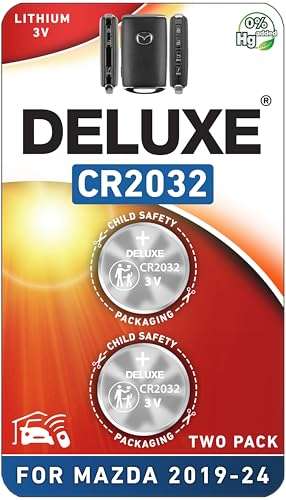 Key Fob Replacement Batteries for Mazda (2019-2025) 3 6 CX-5 CX-30 CX-9 CX-50 CX-90 CX-3 CX-70 MX-5 Miata (Pack of 2) Smart Remote (Check Fitment Guide) 1