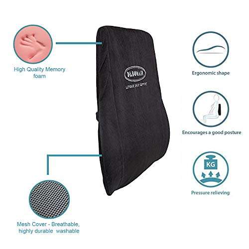 Oshotto Debonair Orthopaedic Back Rest Cushion for Car, Home, Office Usage (Black) 3