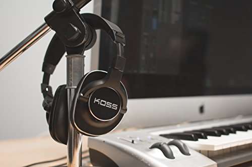 Koss Pro4S Full Size Over-Ear Studio Headphones, Detachable Cord with Dual Choice Entry, Black with Silver Trim 4