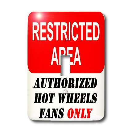 3dRose lsp_163962_1 Restricted Area Authorized Hot Wheels Fans Only Sign Light Switch Cover 3