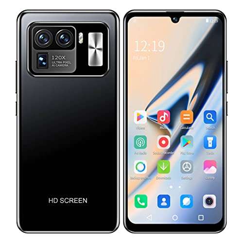 6.1in HD Screen Smartphone, 3G Network Cell Phone 4GB RAM 64GB ROM, Dual SIM, GPS, 8MP Front and 32MP Rear Camera, 4500mAh Battery Mobile Phone(Matte Black) 1