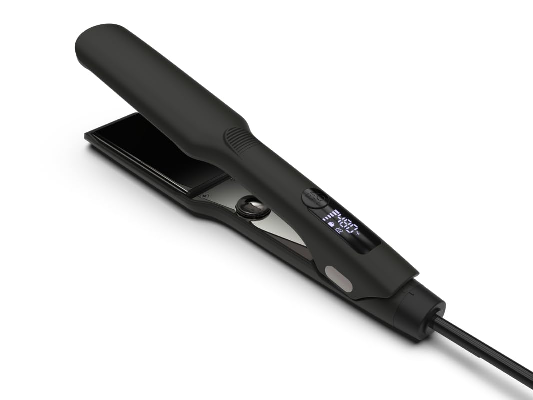 G6+ Professional Flat Iron Hair Straightener, 1.25 Inch Curved Flat Iron with One-Pass Styling, LockTail Storage, for Smooth, Frizz-Free Hair 3