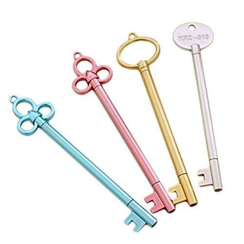 SSKR 12 Pieces Keys Theme Blue Ink Gel Pen Set for School Supplies Office Stationary Return gift for kids 5