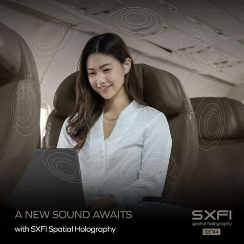 Creative Zen Air SXFI Lightweight True Wireless in-Ears with Super X-Fi Spaital Audio, Active Noise Cancellation, Ambient Mode, Bluetooth 5.3, IPX5, Up to 39 Hours Battery Life 2