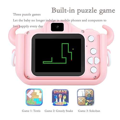 SLSFJLKJ Video Camera for Children with Fun Games, Kids Digital Camera with Special Effects, Rechargeable Battery, Ideal for Boys and Girls Age 3 4 5 6 7 8 9 10 Year Old (Blue Cat 8G) 5