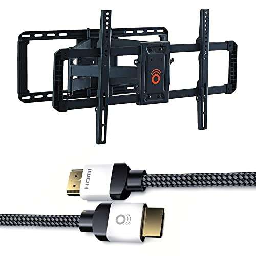 ECHOGEAR TV Wall Mount with Ultra High Speed HDMI 2.1 Cable - Mount TVs Up to 90" & Extend, Swivel, & Tilt Your Screen - 6ft HDMI Cable is Certified to Support Latest HDMI Standard 1