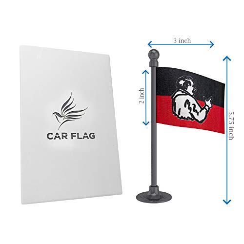 The Flag Corporation AIADMK All India Anna Dravida Munnetra Kazhagam Car Dashboard Flag 2in x 3in With A Stainless Steel Dark Knight Grey Base 6