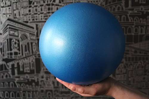 Mini Yoga Ball - Mini Exercise Ball - Flexible, Soft Ball - Thighs and Core Training, Pilates, Barre - Bender, Stability and Balance Exercise - Physical Therapy - 9 Inch with Inflatable Straw (Blue) 4