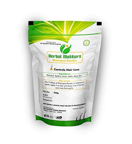 Herbal Matters, Shampoo Powder, Controls Hair Fall For All Age Groups, 250 Grams 2