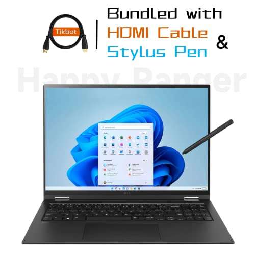 LG 2022 Gram 16" 2-in-1 Touchscreen Laptop, 12 Cores Intel Evo Platform i7-1260P (>i7-1195G7), WQXGA IPS DCI-P3 99%, Wi-Fi 6E, DTS X Ultra, Backlit KB, 16GB LPDDR5, 2TB PCIe SSD, w/Stylus Pen 2