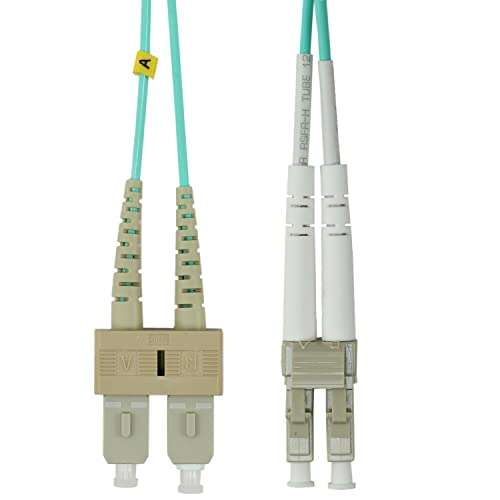 OpZonik 3M LC to SC Fiber Optic Patch Cable Multimode OM3 Duplex 50/125µm Optical Patch Cord 1G/10G/40G Fiber Optic Cable LC-SC 3 Meter (9.8ft) 4