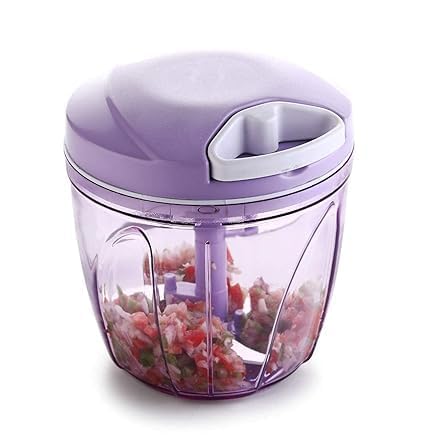 DAILY VRK Handy Chopper, Vegetable Fruit Nut Onion Chopper, Hand Meat Grinder Mixer Food Processor Slicer Shredder Salad Maker Vegetable Tools (900ml) - Plastic 4
