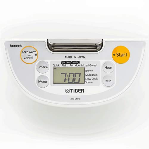 Tiger Plastic JBV-S18W Micro Computer Controlled Rice Cooker with Tacook Cooking Plate, Beige, 1.8 L 4