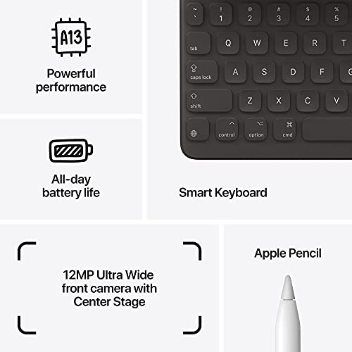 Apple iPad (9th Generation): with A13 Bionic chip, 10.2-inch Retina Display, 64GB, Wi-Fi, 12MP front/8MP Back Camera, Touch ID, All-Day Battery Life – Silver 5