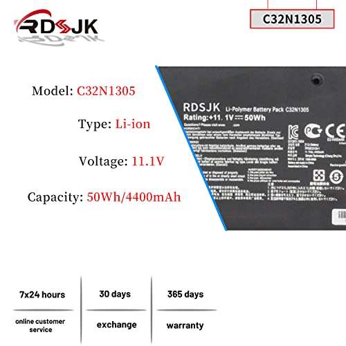 C32N1305 Laptop Battery for Asus Zenbook Infinity UX301L UX301LA UX301LA-1A UX301LA-1B UX301LA-2A UX301LA-C4003H C4005H C4006H C4013H C4014H XH72T DH71T DH51T WS71T UX301LA4500 C32NI305 11.1V 50Wh 2