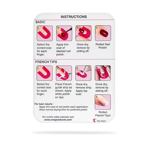 CreaNails Nail Polish Stencils for Adults - Reusable Nail Holder for Painting Nails & French Tip Strips - Spill-Proof Nail Guard Applicator & Shaper for Gel Paint, Decals - 10 Sizes, 26 Pieces 3