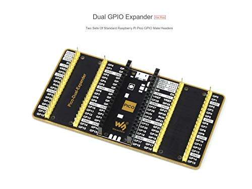 Dual GPIO Expander for Raspberry Pi Pico Microcontroller Board Two Sets of Standard Raspberry Pi Pico GPIO 2x20 Male Headers for Connecting More Expansion Modules 2