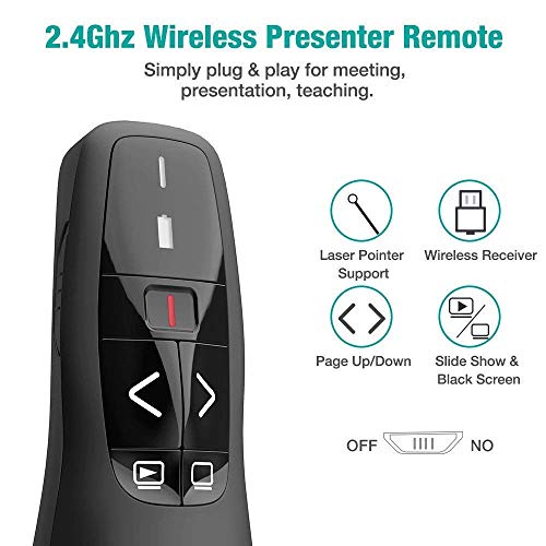Cable World Latest Wireless Laser PPT Presenter Slide Changer Controller with USB Receiver Battery Indicator (with Carry Box) Battery Include- 2 Year Warranty 5
