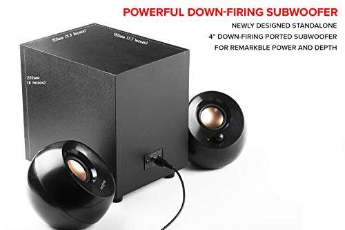 Creative Pebble Plus 2.1 USB-Powered Desktop Speakers with Powerful Down-Firing Subwoofer and Far-Field Drivers, Up to 8W RMS Total Power for Computer PCs and Laptops (Black) 2
