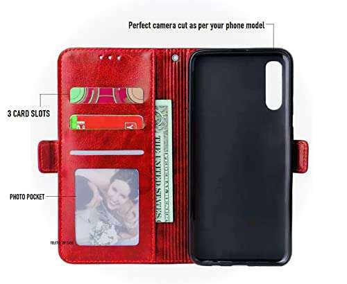 TELETEL Zipper Series Flip Mobile Cover Pu Leather | Card & Cash Pockets | Magnetic Loop | Front Zip Lock Wallet Case (Red) for Oneplus 3 & 3T 3