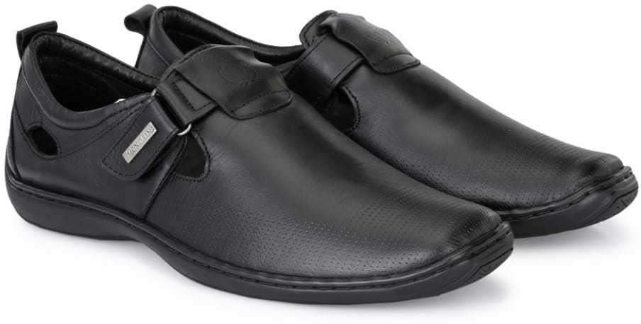 MONDAIN Stylish Comfortable Leather Sandal for Men (MDRS-05-BLK-7) 4