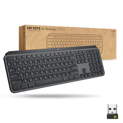 Logitech MX Keys Wireless Illuminated Keyboard for Business, Quiet Perfect-Stroke Keys, Logi Bolt Technology, Bluetooth, Rechargeable, Globally Certified, Windows/Mac/Chrome/Linux - Graphite 1