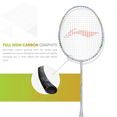 Lining Airforce 77 G2 Badminton Racquet, Green, Turquoise with Free Cover 3
