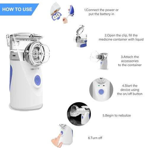 Portable Nebulizer for Adults and Children, Handheld mesh Nebulizer for Respiratory Problems 2