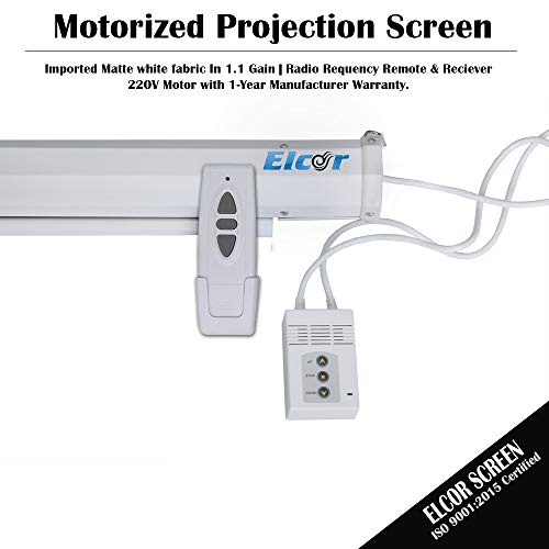 ELCOR® PRO series Automatic Motorised Remote controlled Projector Screen, 220- Inches Diagonal in 16:09 wide fromat, 9ft. height x 16ft.width, UltraHD,3D Active, 4k technology 4
